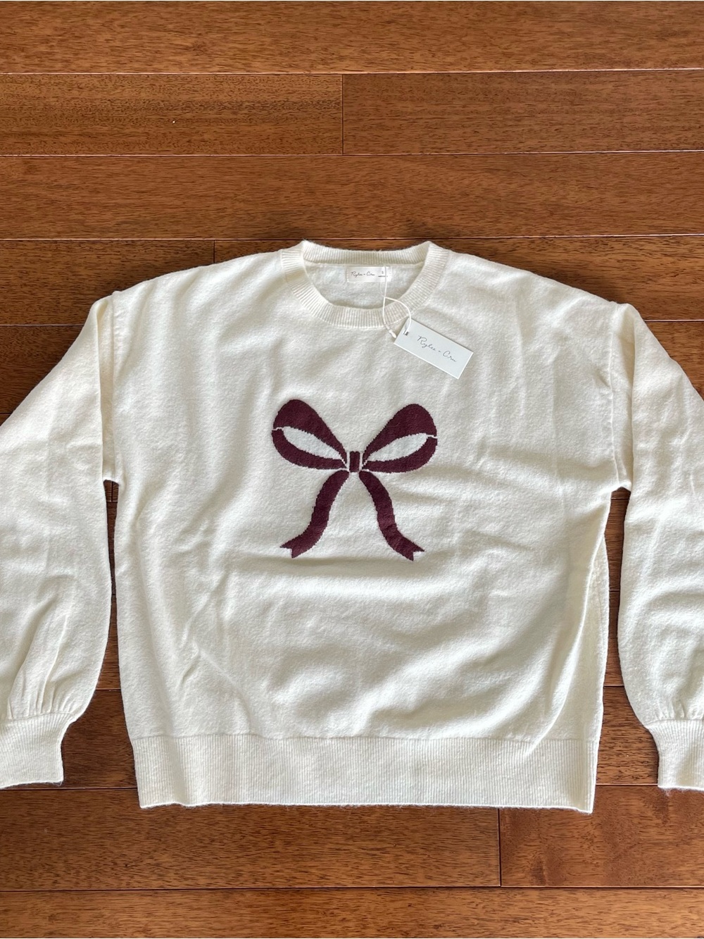 Rylee + Cru Cream Knit Crewneck Sweater with Tag